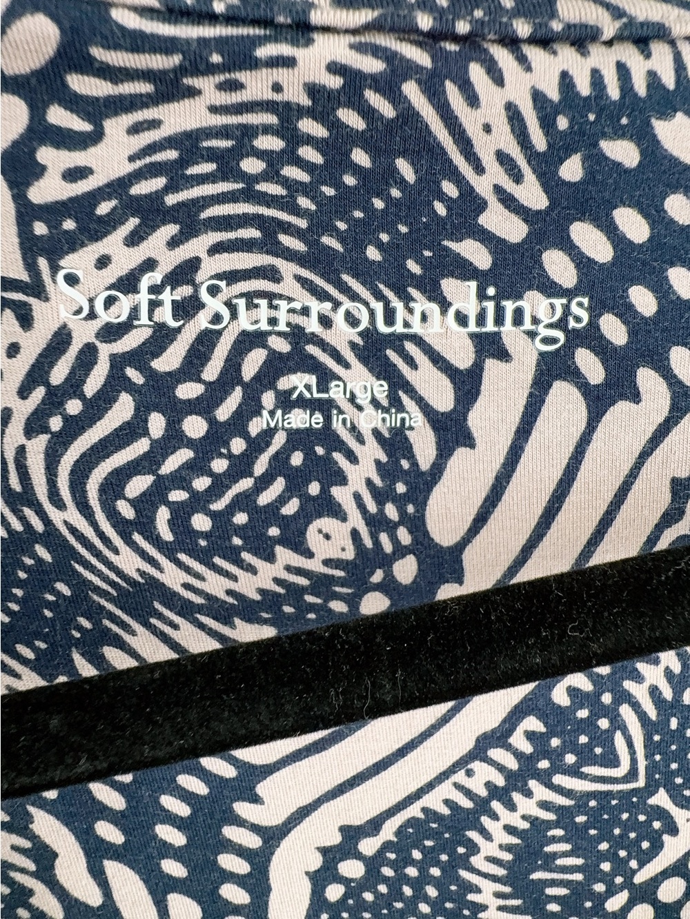 Soft Surroundings Juliette Jersey Dress XL Maxi Dark Navy Neutral Tile - Picture 5 of 9